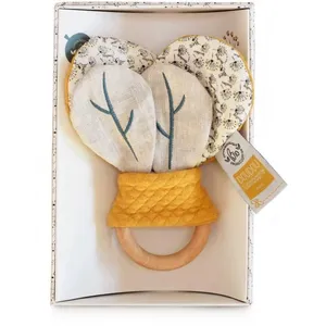 Doudou et Compagnie Doudou Et Compagnie  Pollen L'abeille Bio - Hochet Bois pas cher