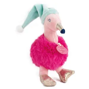 Doudou et Compagnie - Peluche Flamant Rose Avec Bonnet - 15cm - Minizo... pas cher