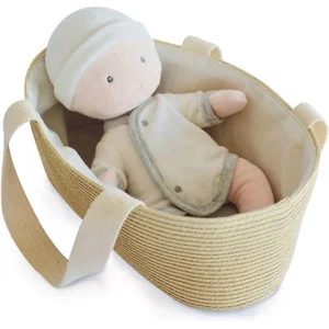 Doudou et Compagnie Poupon De Doudou Rose Avec Couffin