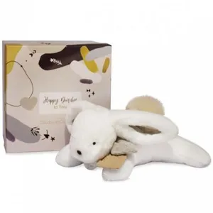 Doudou et Compagnie Happy Wild-Pantin Pompon Naturel, DC3738, Blanc pas cher