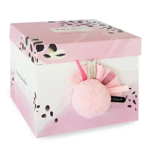 Pantin pompon Doudou et Compagnie Happy blush Rose pas cher