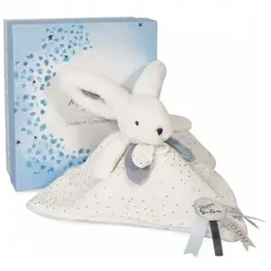 Doudou et Compagnie Happy Glossy-Doudou Pompon Blanc, DC3742 pas cher
