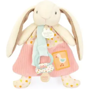 Doudou attache-sucette Lapin Ciboulette Dans mon jardin (19 cm) pas cher