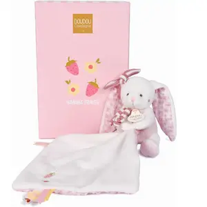 DOUDOU ET COMPAGNIE - Doudou lapin pantin Vanille Fraise 10cm Rose pas cher