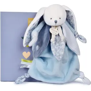 HELVETICA Doudou Lapin Vanille Fraise bleu (25 cm) pas cher