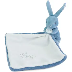 Doudou et Compagnie, Doudou, Hase mit Schmusetuch blau 10cm pas cher
