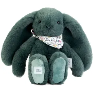 Doudou et Compagnie Peluche Lapin Fleurette Vert 25 Cm pas cher