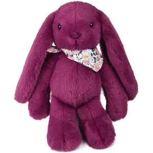 HELVETICA DOUDOU ET COMPAGNIE - Peluche lapin Fleurette 35cm Violet pas cher