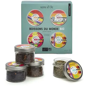 Thé - Nature & Découvertes : Coffret 4 boissons du monde bio pas cher