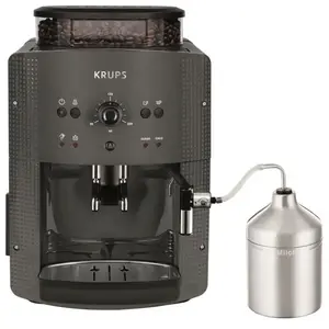 Krups Machine à café broyeur grain, Mousseur de lait, 2 tasses espressos simultané, Nettoyage automatique, Essential grise YY5149FD pas cher