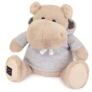 Peluche Histoire d'Ours Hippo avec sweat Gris Beige pas cher