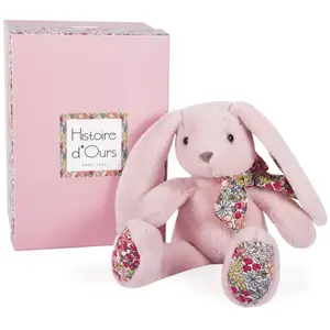 Histoire d'Ours - Peluche Lapin - Rose - 25 cm - Copains calins pas cher