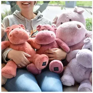 Histoire d'Ours Hip Fun - Hippopotame Lait Grenadine 40cm pas cher
