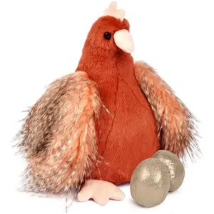 Doudou et Compagnie Peluche poule et ses ?ufs d'or 28 cm