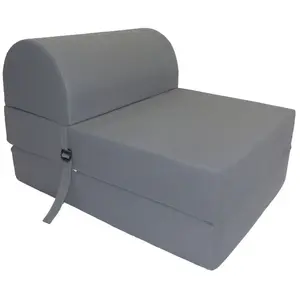 Chauffeuse unie en coton Gris pas cher