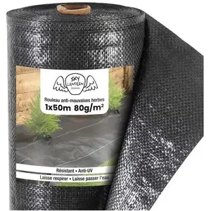 Toile de paillage - SKYLANTERN - 50M - 80g/m² - Anti-repousse - NoirVendu parcdiscount