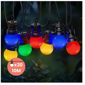 SKYLANTERN Guirlande Guinguette IP44 Guirlande Lumineuse 10M 20 Bulbes...
