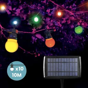 Guirlande Guinguette Solaire Multicolore - SKYLANTERN - 10 LED - 10m -...Vendu parcdiscount