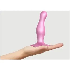Strap-On-Me - Dildo Plug Curvy Metallic Sugar Pink S pas cher