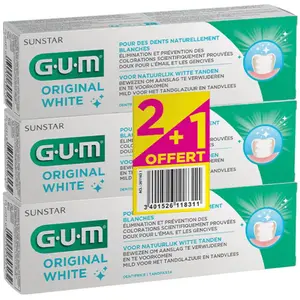 Gum Dentifrice Original White Blancheur Lot de 3 x 75ml pas cher