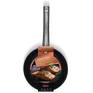 Noir 28 cm Poêle inox KitchenPro - Venteo - Revêtement céramique antia... pas cher
