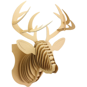 Bi2L 3D Model Karton Puzzel - Hertenhoofd Muurschild - DIY Hobby Knutsellen - 31x54x30cm pas cher