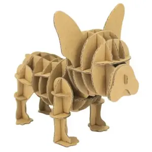 Bi2L 3D Model Karton Puzzel - Bulldog Hond - DIY Hobby Knutsellen - 12x10x8cm pas cher