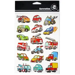 MÉGACRÉA Gommettes voitures et camions de 2,2 à 4 cm x 34 pcs - MegaCrea {couleur} pas cher