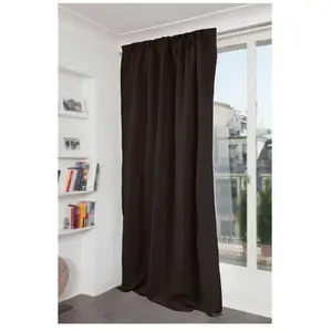 Rideau Phonique Occultant et Thermique MOONDREAM galon fronceur Marron Foncé 140x260 cm pas cher