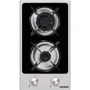 Table de cuisson gaz TELEFUNKEN TKGOG2X - 2 foyers - Noir et Inox - Al... pas cher