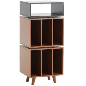Meubles hi-fi NorStone Stockholm 1100 Noir et Noyer pas cher