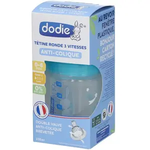 Dodie Biberon Anti-Colique Initiation+ Vert Valentin, 150 ml, 0-6 mo... pas cher