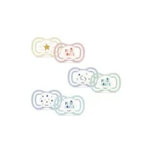 DODIE Sucettes anatomiques symétriques pour bébé 0-6 mois (Modèle : Petit Amour Vert/Étoiles & Lune Bleues) pas cher