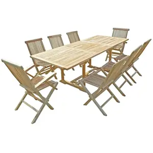 CONFORT & LOISIRS Salon de jardin en teck AMARA 8/10 places pas cher