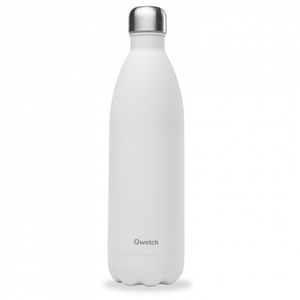 Qwetch - Bouteille gourde nomade isotherme - 1000 ml - Blanc mat pas cher