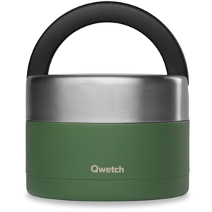 Qwetch - Boîte repas poignée isotherme - Granite Kaki- 650ml pas cher