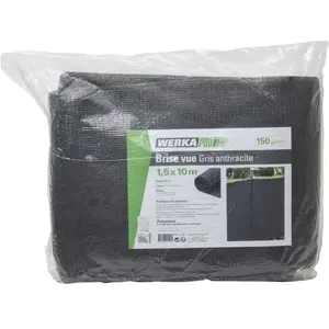 Werka Pro - Brise vue gris anthracite 10m 150g/m2 1,50 x 10m pas cher
