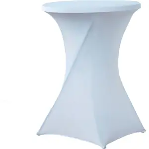 Werka Pro - Housse nappe blanche pour table mange debout ronde ø80cm pas cher