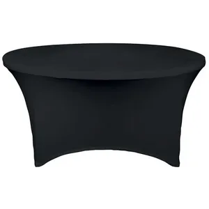 Housse de table ronde - WERKA PRO - 150 cm Ø - Noir - Extensible - 4 poches élastiques pas cher