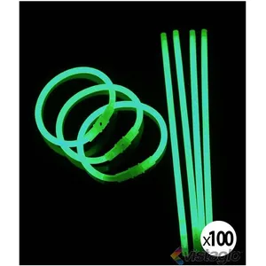 NO NAME Bracelets lumineux - Marque inconnue - Lot de 100 - Couleur verte - Durée de 15 heures pas cher