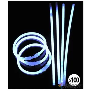 NO NAME Bracelets lumineux - Marque - Blanc - Lot de 100 - Durée de 15 heures pas cher