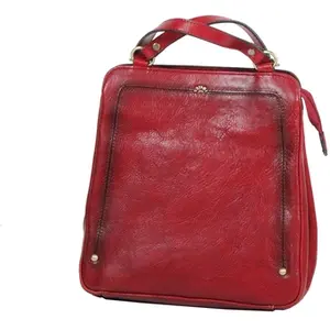 Katana Sac à dos Katana en Cuir de Vachette collet végétal K 66806 - Rouge pas cher