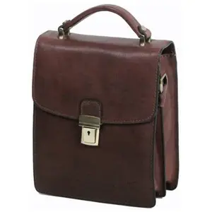 Sacoche Gérard Henon cuir de Vachette gras pleine fleur GH 5211 - Marron - HommeVendu parrakuten