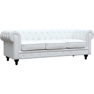 Habitat et Jardin Chesterfield "Aliza" vaste bank - 3 zetels - wit pas cher