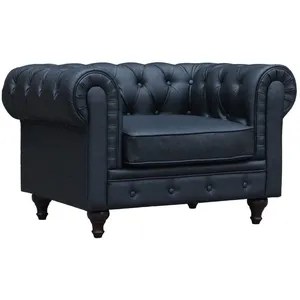 Comparateur de prix : Habitat et Jardin FAUTEUIL CHESTERFIELD ALIZA - NOIR