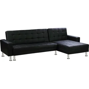 Habitat et Jardin Canapé d'angle convertible et réversible Theo - Noir - 4 places pas cher