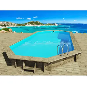 Habitat et jardin Piscine bois " Ibiza " - 8.57 x 4.57 x 1.31 m pas cher