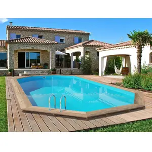 Habitat et jardin Piscine bois " Palma " - 7.57 x 4.07 x 1.31 m pas cher
