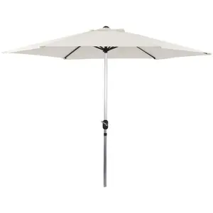 Parasol jardin droit Alu "Sol" - Rond - Ø 3m - Ecru pas cher
