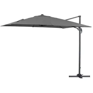 Comparateur de prix : Parasol déporté Alu Sun 3 - Habitat et Jardin - Carré 3x3m - Gris